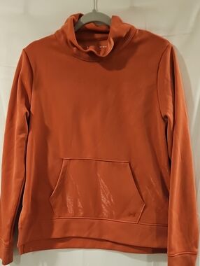 Under Armour Orange Pullover Hoodie with High Neck
